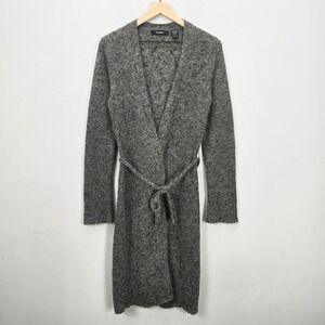 Express Duster Cardigan Longline L Gray Mohair Blend Sweater